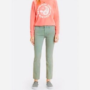 MOTHER The Insider Ankle Prep Killing Time Pants Chinos Washed Army Green Cotton